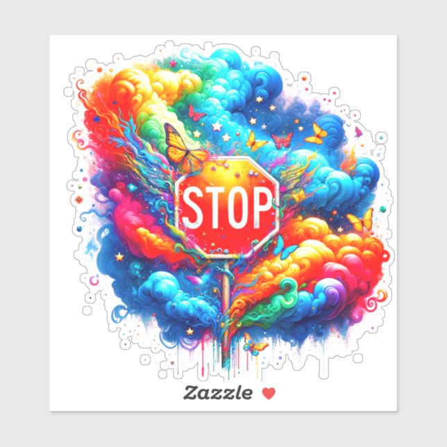 Künstlerischer Stopp-Sign Aufkleber (Blatt)