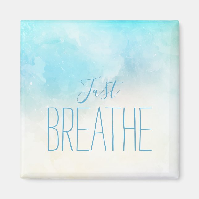 Künstlerischer Strand mit Wasserfarbe Atmen Sie da Magnet (Vorne)