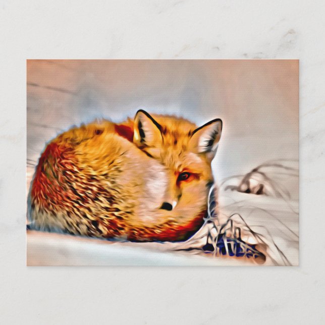 *~* Künstlerischer Tierroter Fox Ap18 Artistische  Postkarte (Vorderseite)
