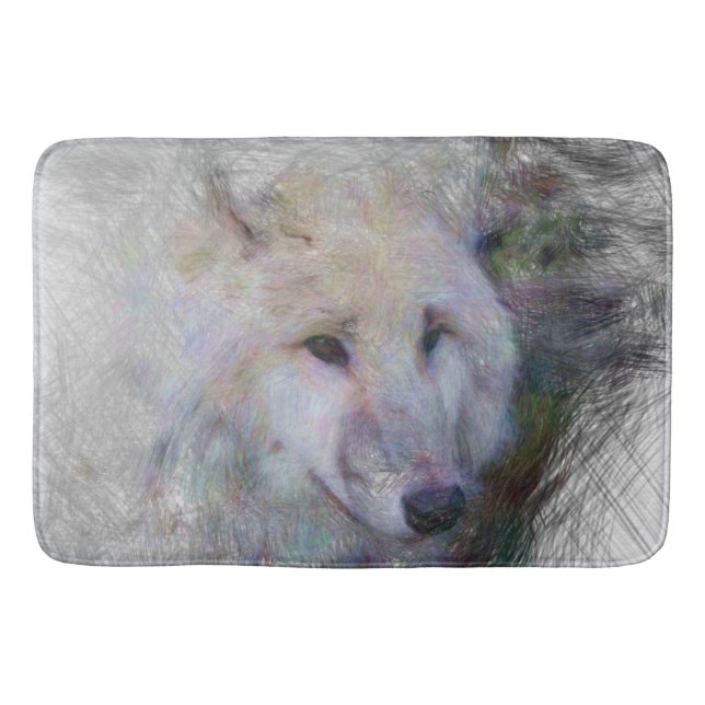 künstlerischer Tierwolf Badematte (Vorderseite)