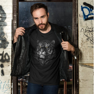 Künstlerischer Tigerkopf-Grafik T-Shirt