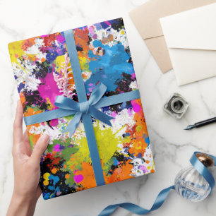 Künstlerischer Tintenspritzer Multifarben-Abstrakt Geschenkpapier