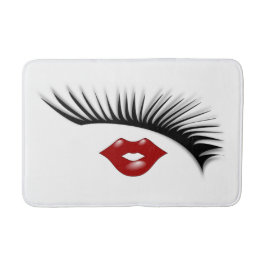 Künstlerischer weiblicher Chic-Eyelashes-u. Badematte