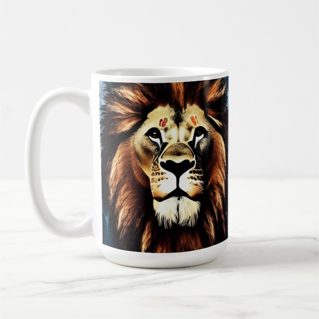 Künstlerischer Wilder Afrikanische Löwe Kaffeetasse (Links)