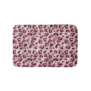 Künstlerischer Wildkatzenfell-Textur mit rosa Leop Badematte