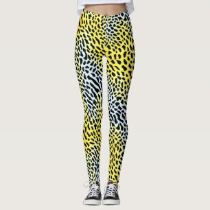 Künstlerisches abstraktes gelbes Leopardengradient Leggings