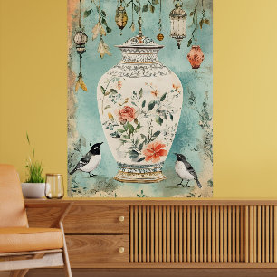 Künstlerisches Aquarell einer antiken dekorativen  Poster