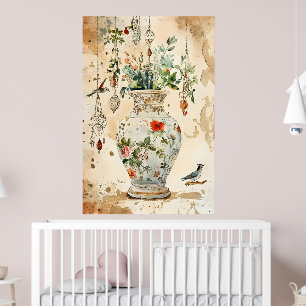 Künstlerisches Aquarell einer antiken dekorativen Poster