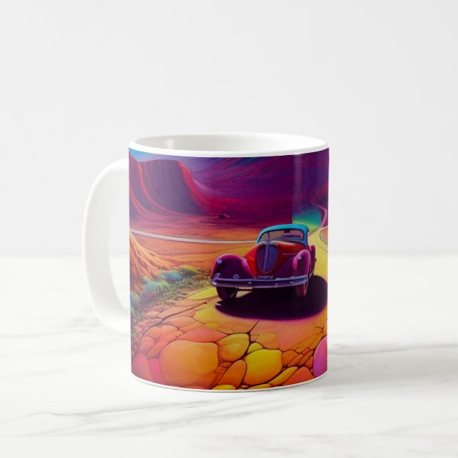 Künstlerisches Auto Kaffeetasse (Vorderseite Links)