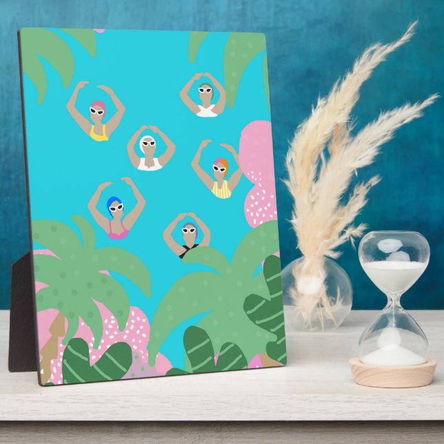 Künstlerisches Baden | Künstlerische Schwimmillust Fotoplatte (Seite)