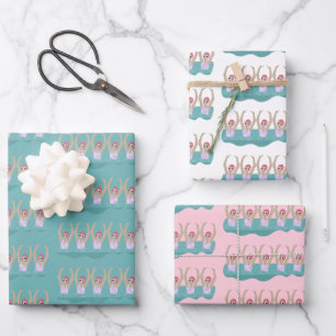 Künstlerisches Baden Künstlerische Schwimmillust Geschenkpapier Set