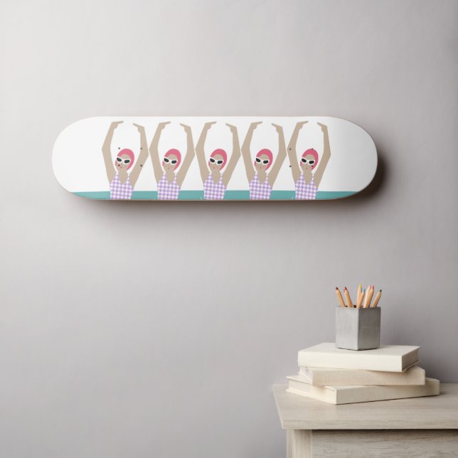 Künstlerisches Baden | Synchro Swimming Design Art Skateboard (Wandkunst (Horz))