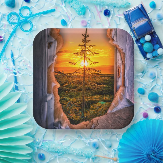 Künstlerisches Baumdesign Pappteller (Party)