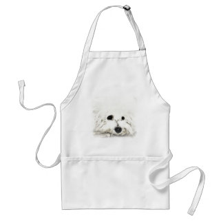 Künstlerisches Bichon Hauptaquarell Schürze