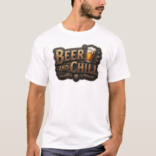 Künstlerisches BIER UND CHILL Shirt-Design T-Shirt
