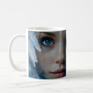 Künstlerisches blaues Auge Portrait Kaffeetasse