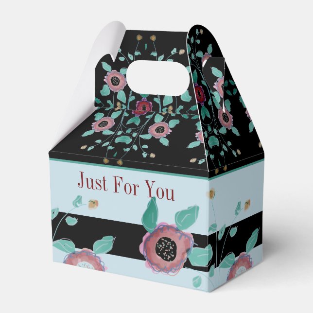 Künstlerisches Blumendesign Geschenkschachtel (Vorderseite)