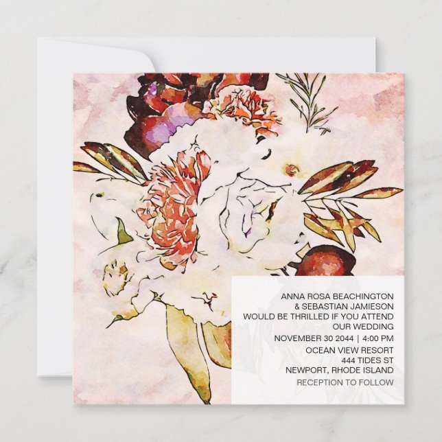 *~* Künstlerisches Blumenmuster AR15 QR UAWG Burgu Einladung (Vorderseite)