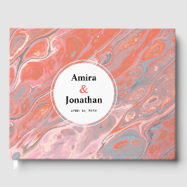 Künstlerisches Boho Coral Marble Custom Gästebuch