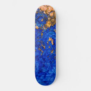 Künstlerisches Cobalt Blau Golden Yellow Acrylic M Skateboard