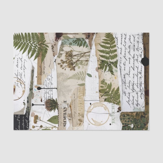 Künstlerisches Collage-Papier:-Botanisch Seidenpapier (Vorderseite)