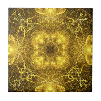Künstlerisches Dekorativ Gold Fraktal Design_Tiles Fliese