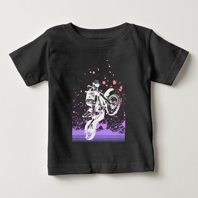 Künstlerisches Dirt Bike Baby T-shirt (Vorderseite)