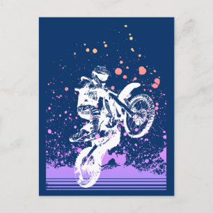 Künstlerisches Dirt Bike Postkarte