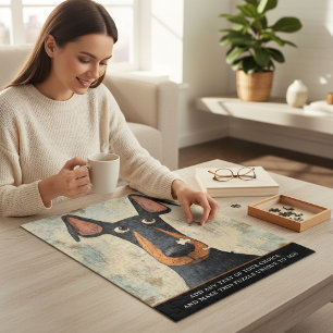 Künstlerisches Doberman-Launisches Porträt Puzzle