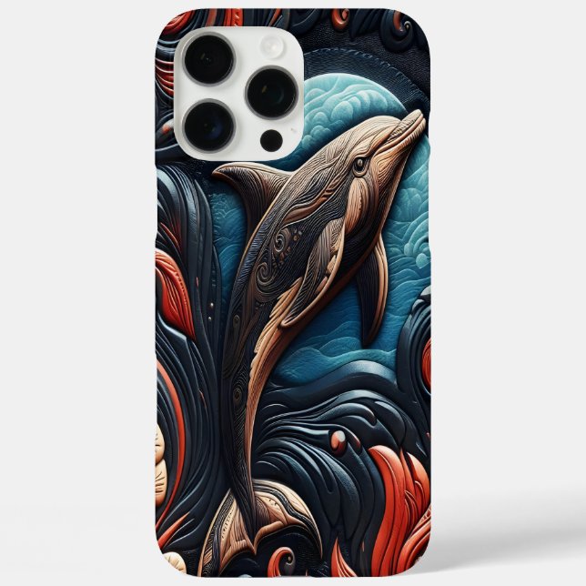 Künstlerisches Dolphin Swirl-Design Case-Mate iPhone Hülle (Rückseite)