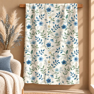 Künstlerisches Dusty Blue Blumenwiesen-Deckendesig Sherpadecke