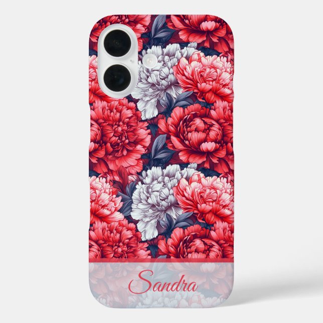Künstlerisches Einzugsgeschenk Pfingstrose Name Case-Mate iPhone Hülle (Rückseite)