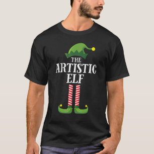 Künstlerisches Elf Matching Family Group Weihnacht T-Shirt