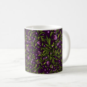 Künstlerisches florales Motiv: Lila Blumen Kaffeetasse