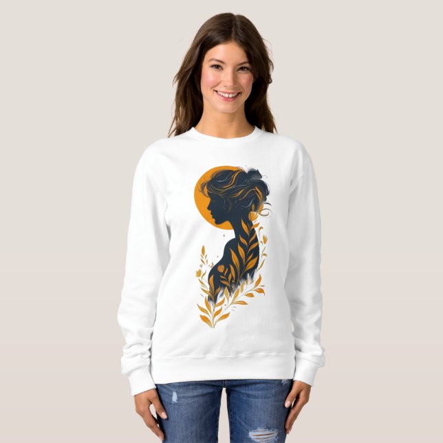 Künstlerisches Frauensilhouette Sweatshirt (Vorne ganz)