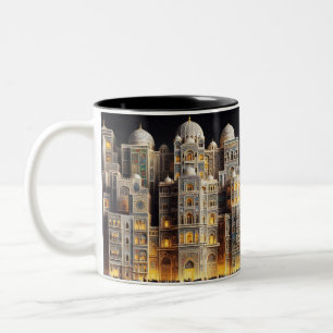 Künstlerisches Gebäude Zweifarbige Tasse