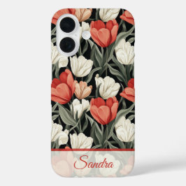Künstlerisches Geburtstagsgeschenk Tulpe Maßanfert iPhone 16 Hülle