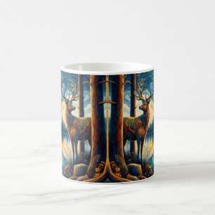Künstlerisches Glasfensterhirsch Kaffeetasse