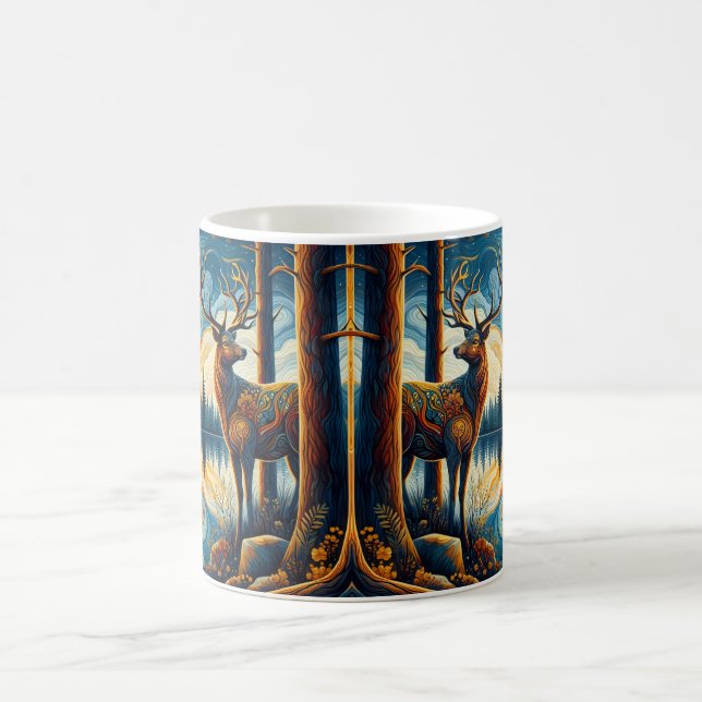 Künstlerisches Glasfensterhirsch Kaffeetasse (Mittel)