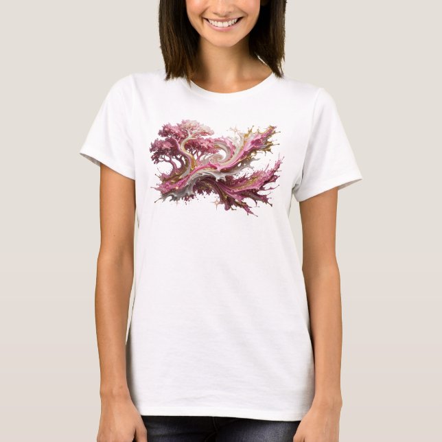 Künstlerisches Gold ABSTRACT ART Statement T-Shirt (Vorderseite)
