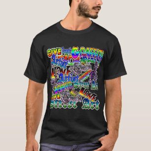 Künstlerisches Graffiti Text Black Shirt