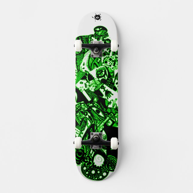 Künstlerisches Grün Skateboard (Vorderseite)