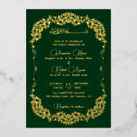 Künstlerisches Grünes Gold Florales Paisley Muslim