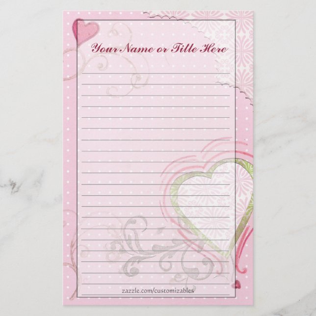 Künstlerisches Herz-Briefpapier Briefpapier (Vorderseite)
