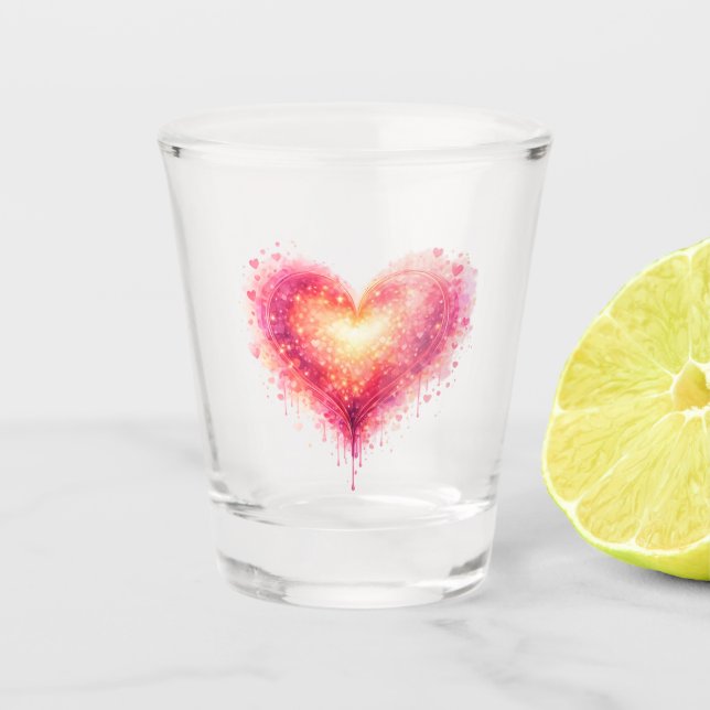 Künstlerisches‑Herz‑Shotglas Schnapsglas (Vorderseite)