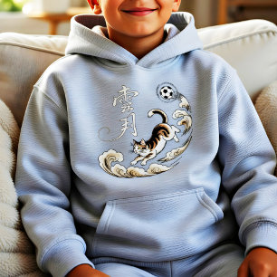 Künstlerisches Japanisches Katzen-Fußball-Geschenk Hoodie