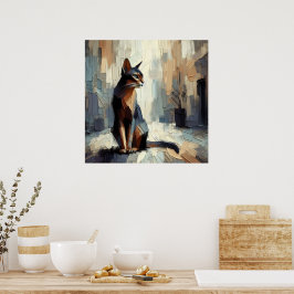 Künstlerisches Katzenposter Poster
