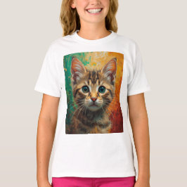 Künstlerisches Kitten Portrait - Vibrierende Ölmal T-Shirt