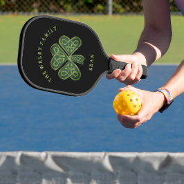 Künstlerisches Kleeblatt Irische Familie und Name  Pickleball Schläger