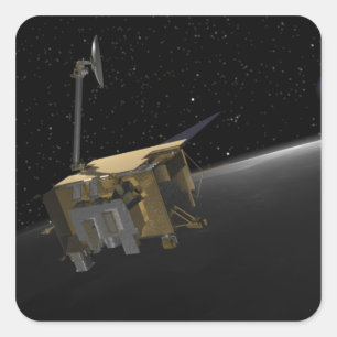 Künstlerisches Konzept des Lunar-Aufklärungsorbi 4 Quadratischer Aufkleber